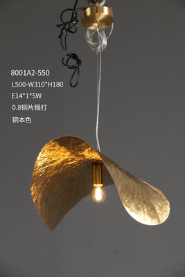 Desainer Post-Modern Luxury Pendant Light Copper Simple Creative UFO Model Living Dining Bedroom-Brass Gold Finish Villa