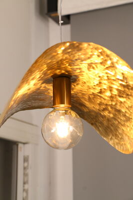 Tangan Memalsukan Logam Prancis Besar Berkibar Topi Bowler Chandelier Rugged Elegant Solid Metal Chandelier