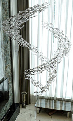 Modern Fashion Shade Project Chandelier Kaca Chandelier Cahaya Hotel Besar Banquet Hall Pencahayaan