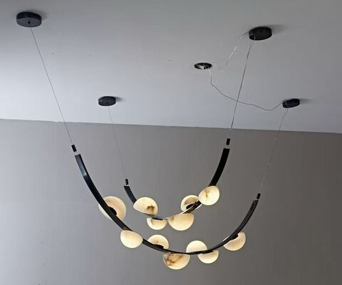 Nordic Modern Snowflake Marmer Chandelier untuk Ruang Makan Studio Hotel E26 AC Desainer Kreatif Sederhana Pencahayaan Ruang Tamu