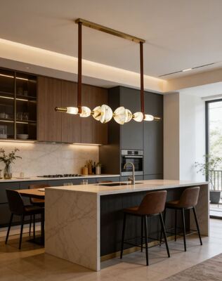 Lampu Kreatif Desainer Mewah Gaya Nordic dari Kuningan dan Alabaster untuk Restoran, Pulau Dapur, Bar, Ruang Teh, dan Ruang Belajar