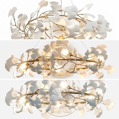 Lampu Gantung Liontin Daun Palem Kristal Kontemporer Mewah Lampu Langit-langit Gantung Lapisan Emas Kustom untuk Dekorasi Vila Hotel