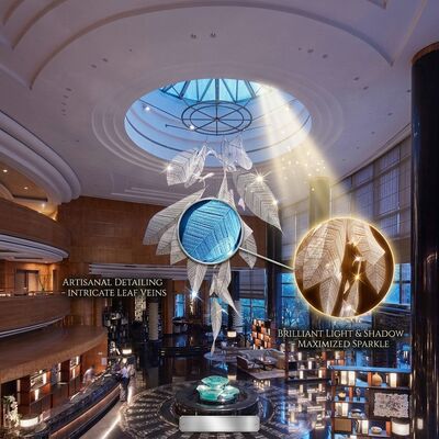 Custom Gold Crystal Ring Chandelier Large Contemporary Pendant Light High-End Club Villa Luxury Fixture